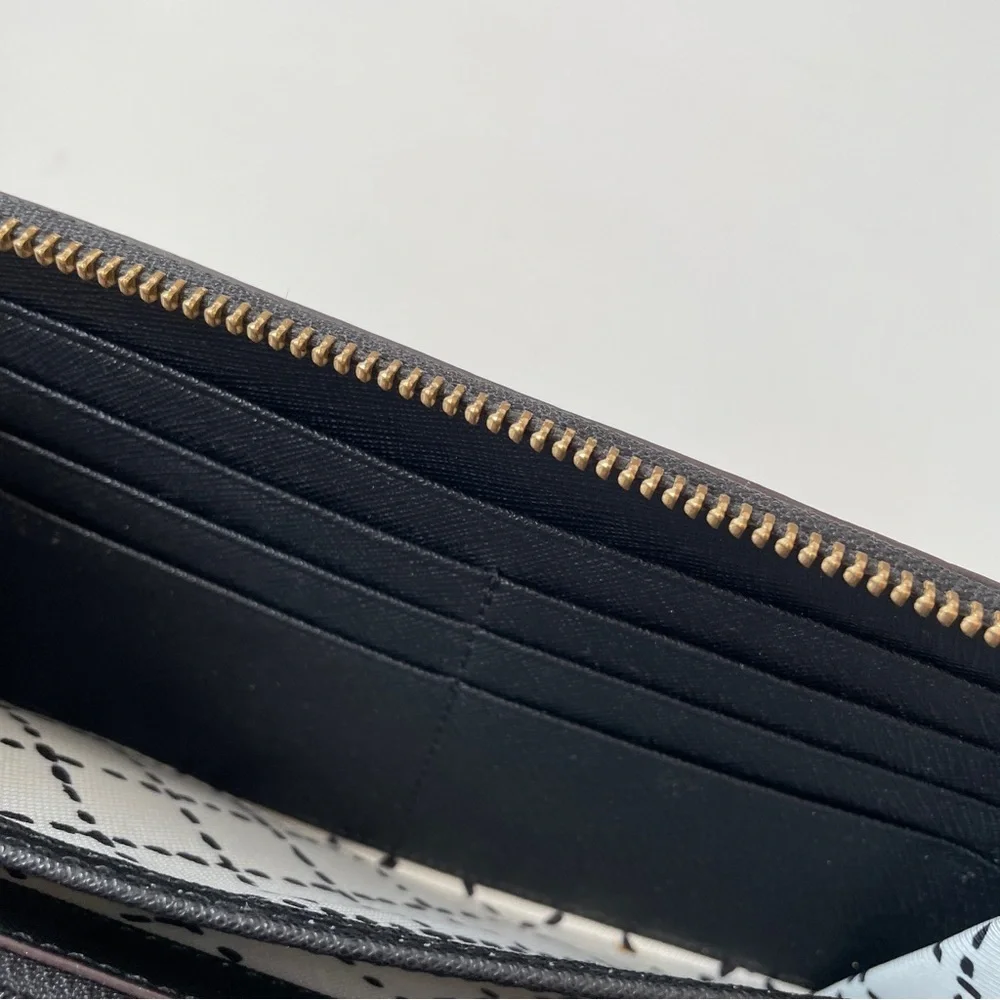Kate Spade New York Laurel Way Neda Saffiano Leather Zip Around Black Wallet